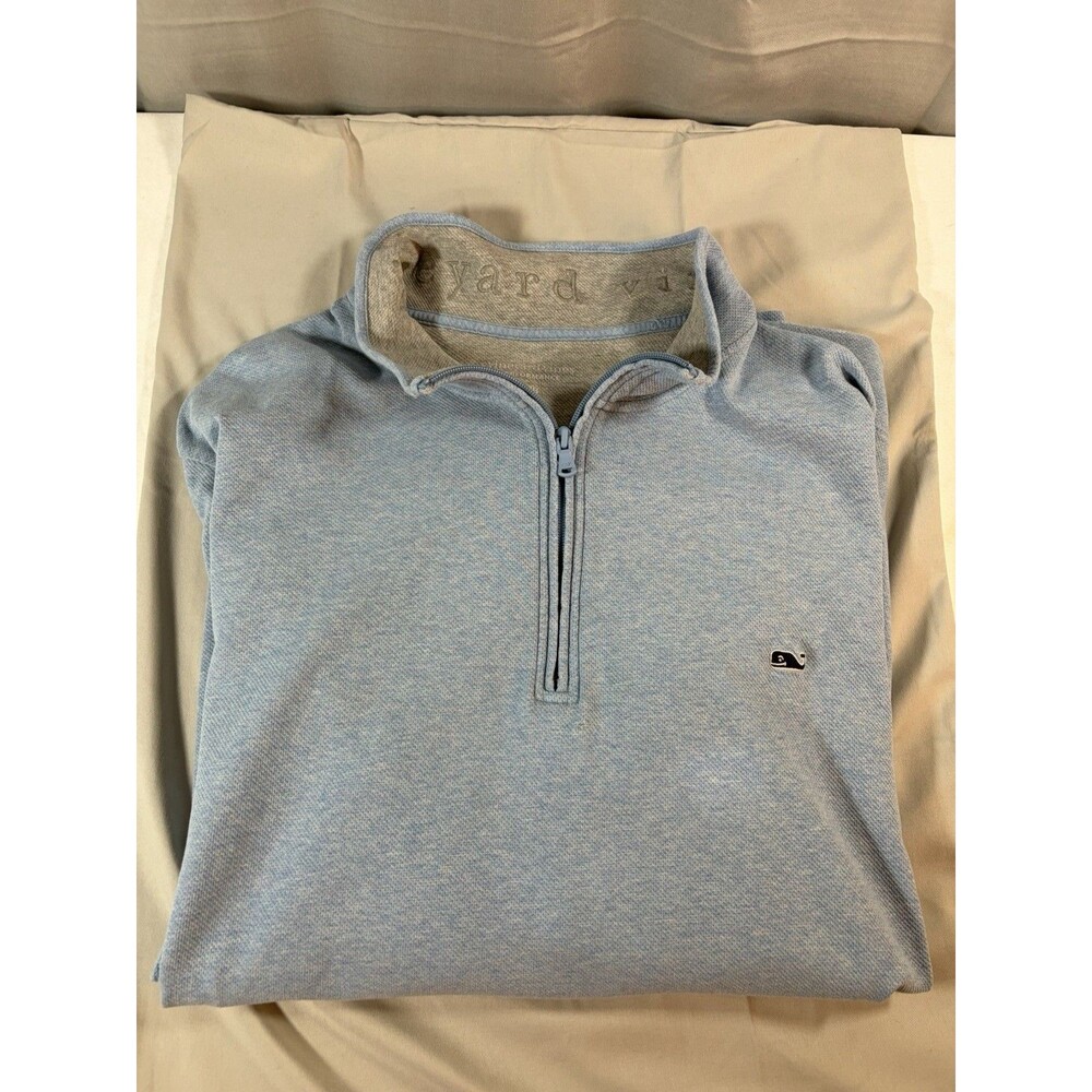 Vineyard Vines 3X Big & Tall 1/4 Zip Pullover Sweatshirt Light Blue